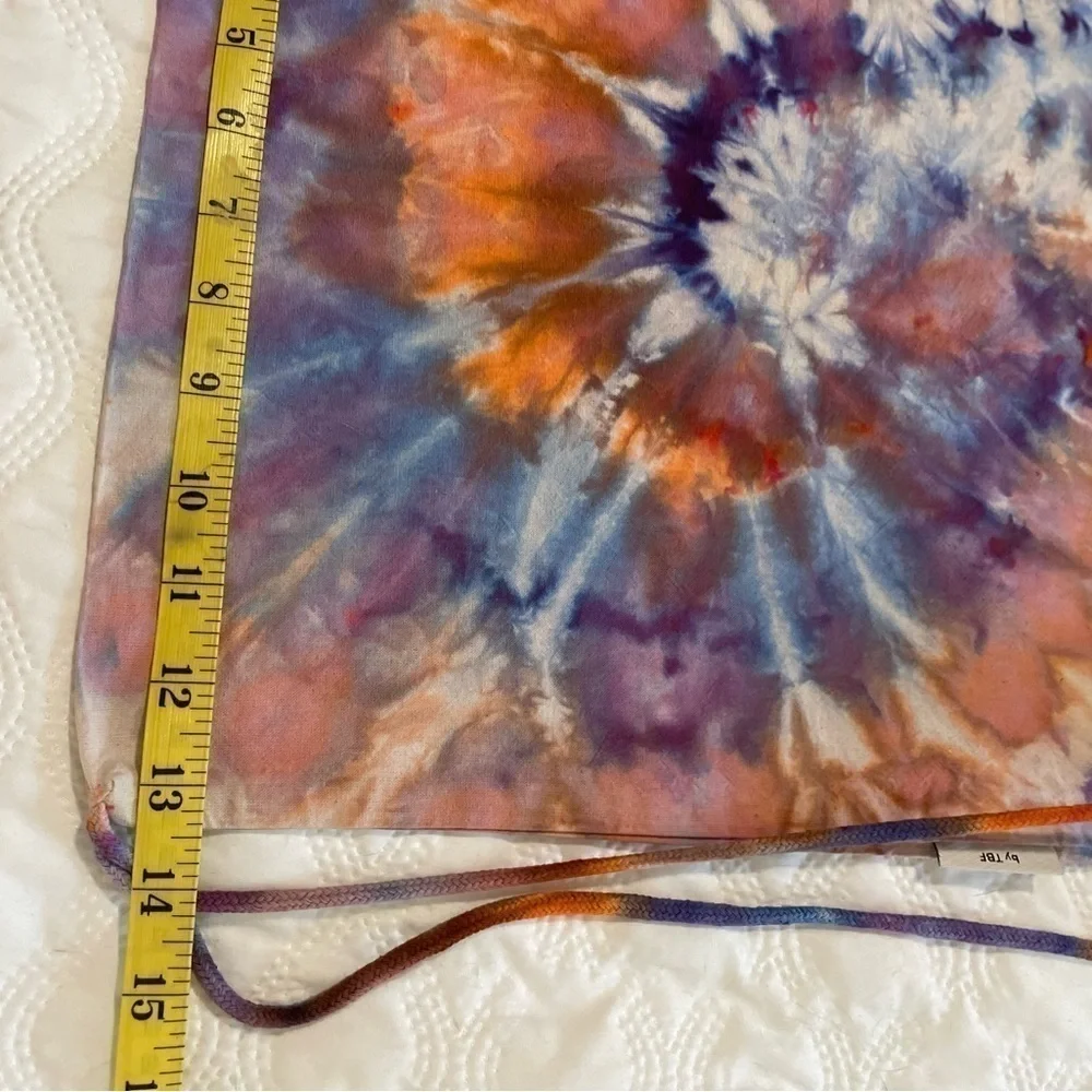 Hand crafted tie dye Drawstring Backpack 100% Cotton